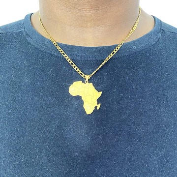 Gold color  african map necklace