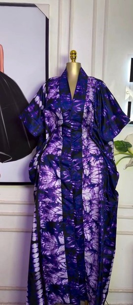 Luxury Purple Adire/Kaftan/Brocade/damask boubou gown, plus Size Dress