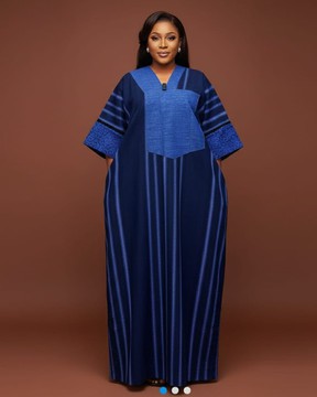 Royal Blue Indigo Aso-Oke Kaftan