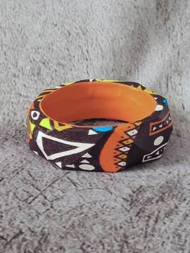 OBA bracelet in multicolored WAX fabric-loincloths