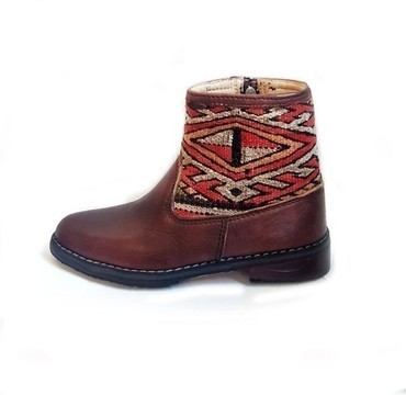 BIG SALE! Genuine leather boots with Kilim Handmade by Cuiroma craftsmen in Morocco