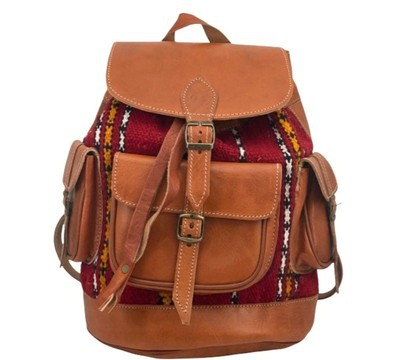 100% handmade high quality genuine leather backpack.