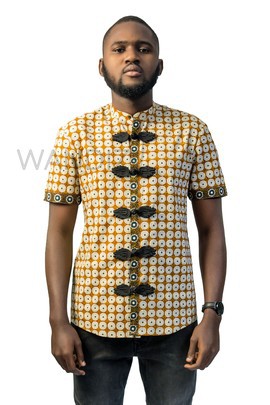 Chemise à Manches Courtes Homme Imprimé Africain Duohropke - Coupe Ajustée Boutons Style Noble