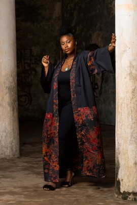 🌿 Kimono Oversize Bi-matière Oshala