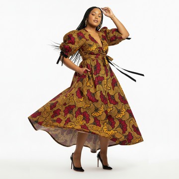 Robe longue Nisa en imprimé wax | MA