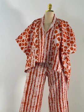 Tide Ankara imprime une robe deux pièces, un blazer Ankara