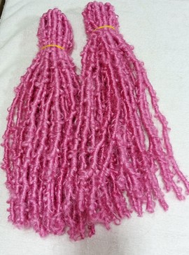 Crochet papillon rose locs 20 pouces