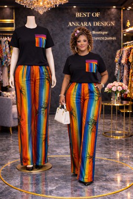 Ensemble pantalon cargo en Ankara noir – Élégant deux-pièces