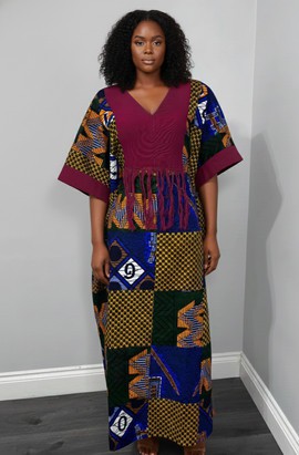 Élégant boubou nigérian – robe longue fluide pour femme en tissu Ankara africain
