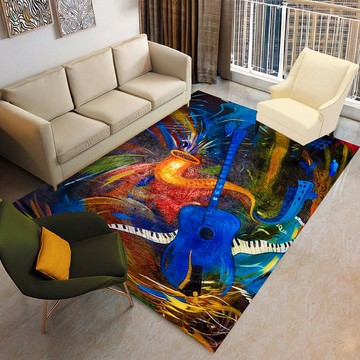 Colorful Tribal Rug Abstract Carpet Music Art Print (LARGER SIZES AVAILABLE)