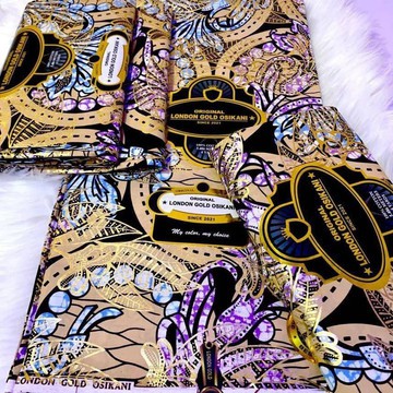 London Gold Osikani/  Embellished Super wax/ 6 yards