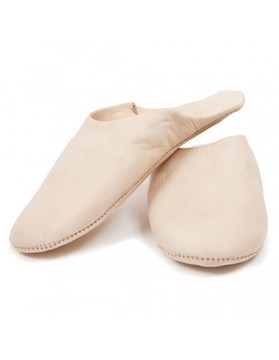 Chaussons en cuir véritable Beige pour femmes