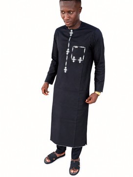 Men luxury  black kaftan for classic men.