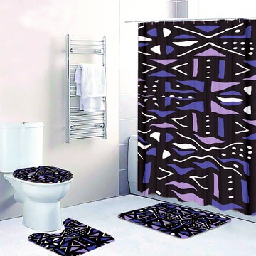 Cultural Unique Bath Mat White and Black Bathroom Rug (LARGER SIZES AVAILABLE)