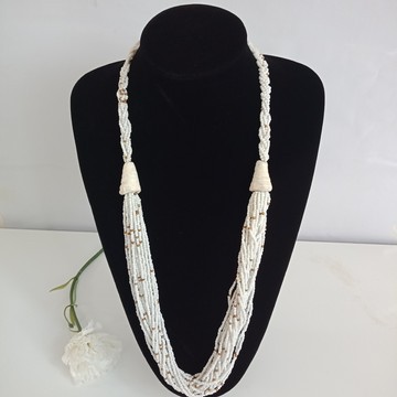 En vente Collier de perles blanches africaines | Collier Maasai | Élégant | Cadeau pour elle | Masai Mara