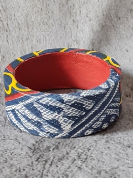 MAWU NDOP / TOGUH BLUE bracelet in WAX fabric-loincloths