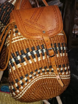African fiber made backpack