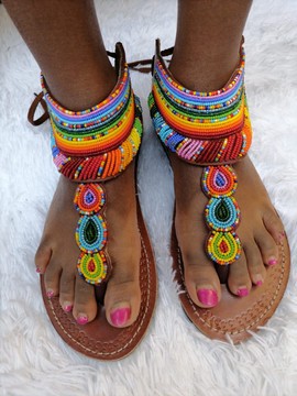 Sandales de gladiateur, sandales de femme, sandale de maasai africain, sandales de gladiateur longues