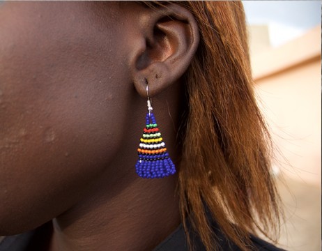 Boucles d'oreille "THIATE Bleu"