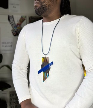 MANLY19-10 : collier avec pendentif géométrique