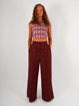 Pantalon à pinces gabardine beige