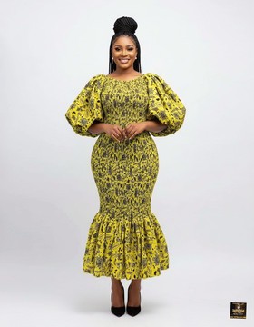 Floral smoked mermaid dress