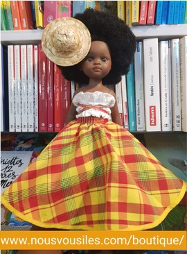 Ilany Colibri Dolls Black Doll - Red Madras
