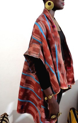 Baoulé woven cotton afro kimono