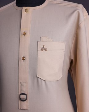 A Navajo Yellow, front flap with gold Swarovski buttons  kaftan native.