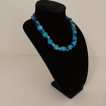 African Print Ankara Handmade Layered Necklace, Earring, and Bracelet Jewelry Set