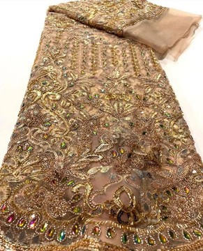 Tissu en dentelle perlé, 5 yards
