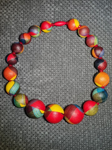 Traditional NDOP fabric necklace and 925 silver