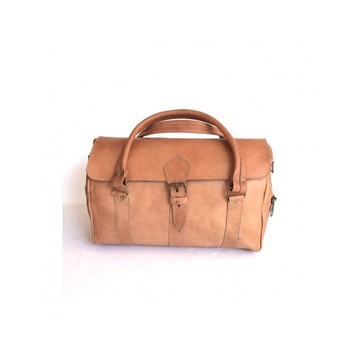 Handmade genuine leather travel bag with shoe compartment - Large weekend bag