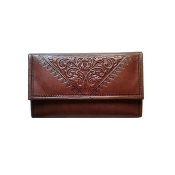 Grande Vente! Portefeuille en cuir véritable rose avec motifs brodés fait main par des artisans