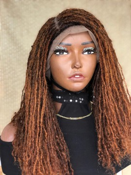 Human Hair Full lace Layered bob micro locs, Sisterlocs ,Skinny locs Wig For Black Women