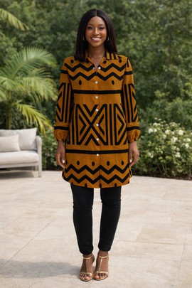 The Afrocentric Modern Heritage Shirt Dress – Tradition, redefined