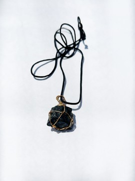 Black Tourmaline Crystal Necklace - 001