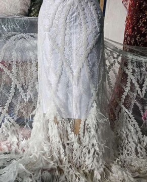 Beaded lace, fabric for wedding, lace for wedding dress, lace   (5 yards )