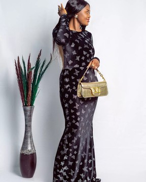 Luxury Woman Beaded Open-Back Long Dress for Weddings/Special Occasions/Plus Size