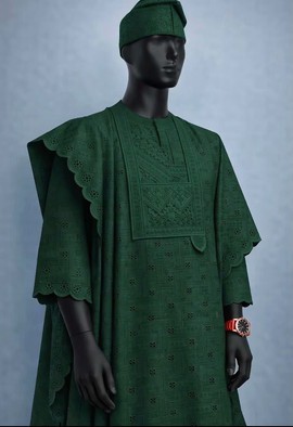 Traditional 4 piece Royal lace set /African men's  Agbada clothing/wedding suits/Dashiki.