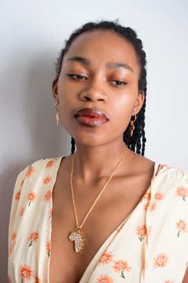 Gold color  african map necklace