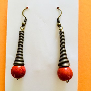 Beautiful pair of wooden earrings