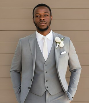 Premium Gray Slim Fit 3-Piece Men's Suit for Wedding &amp; Groom Wear