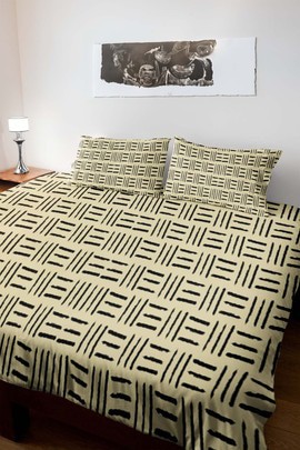 African American Bedding Set Duvet and Pillow Covers Beige (MORE SIZES AVAILABLE)