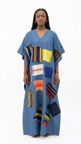 Denim Patchwork Kaftan