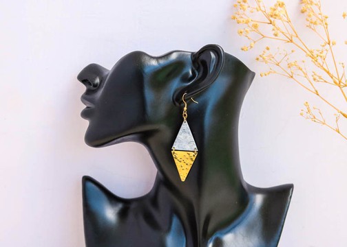 African brass earrings, Bone earrings, Elegant earrings, Dangle and Drop earrings, Christmas Gift