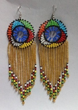 Boucles d'oreilles de perles africaines avec glands, boucles d'oreilles à franges, boucles d'oreilles élégantes, boucles d'oreilles colorées, boucles d'oreilles Boho