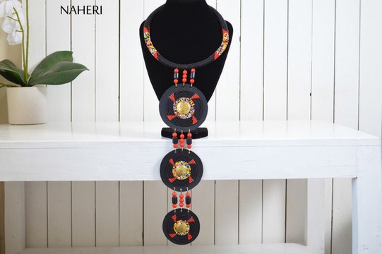 African tribal necklace |  Beaded maasai zulu handmade neck piece | Tiered design