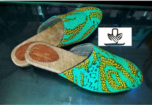 African print half shoe