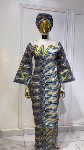 African Embroidered Kaftan/ Vlisco Super wax/ African Boubou/ Ankara Bubu Kaftan